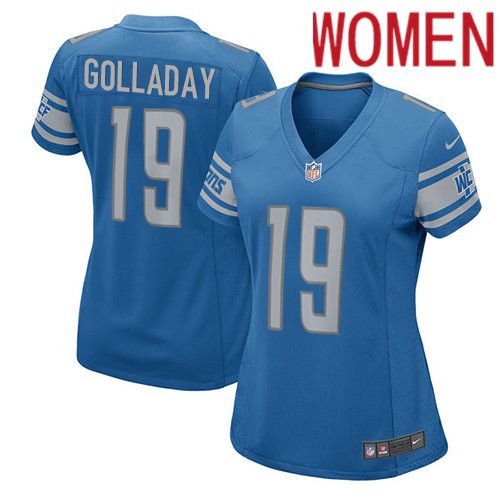 Women Detroit Lions #19 Kenny Golladay Nike Blue Player Game NFL Jersey->women nfl jersey->Women Jersey